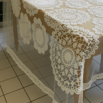 Handmade Crochet Lace Tablecloth on Tulle