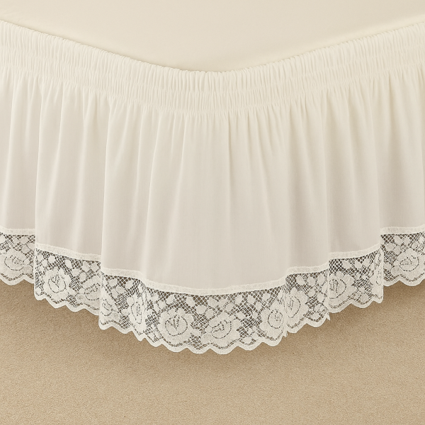 Elastic Bed Skirt with Lace