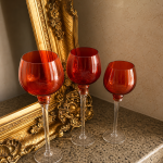 Red Transparent Decorative Candle Holder Set