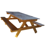 Wooden Picnic Table with Benches
