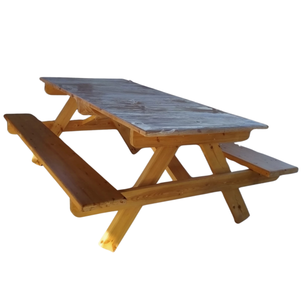 Wooden Picnic Table with Benches