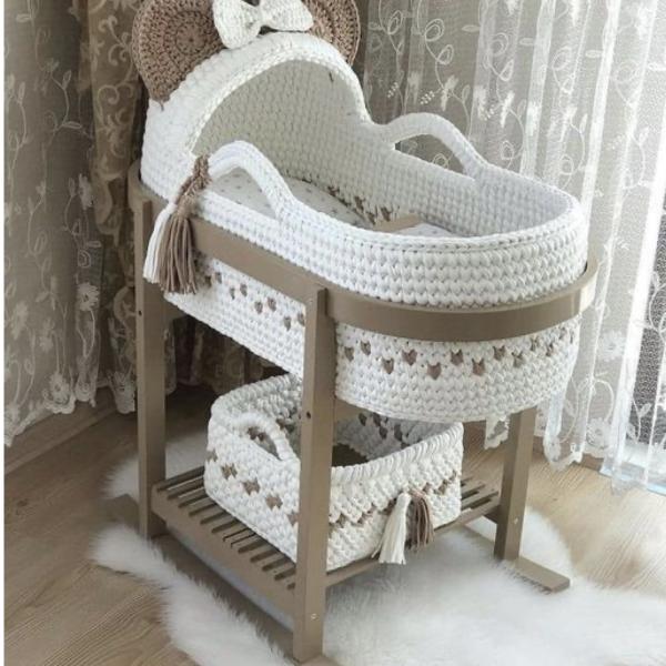 Handmade Crochet Baby Cradle