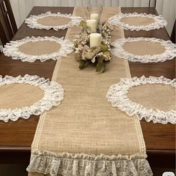 Handmade Burlap Table Runner