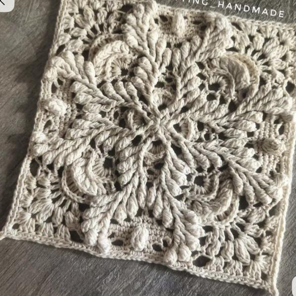 Hand-Crocheted Ivory Cardigan