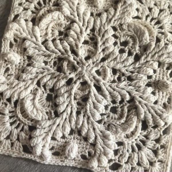 Hand-Crocheted Ivory Cardigan