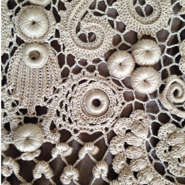Handmade Crochet Lace Tablecloth on Tulle