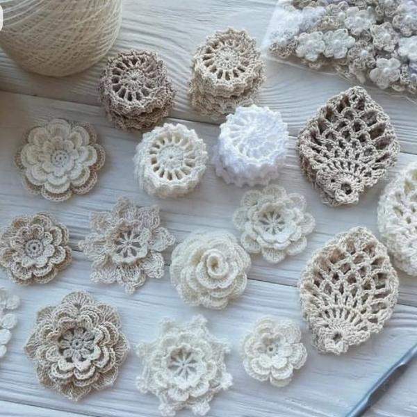 Handmade Crochet Lace Tablecloth on Tulle