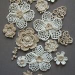 Handmade Crochet Lace Tablecloth on Tulle