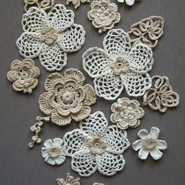Handmade Crochet Lace Tablecloth on Tulle
