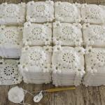 Handmade Crochet Bedspread & 2 Cushion Covers