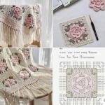Handmade Crochet Bedspread & 2 Cushion Covers