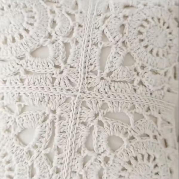 Handmade Crochet Bedspread & 2 Cushion Covers