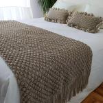 Handmade Crochet Bedspread & 2 Cushion Covers