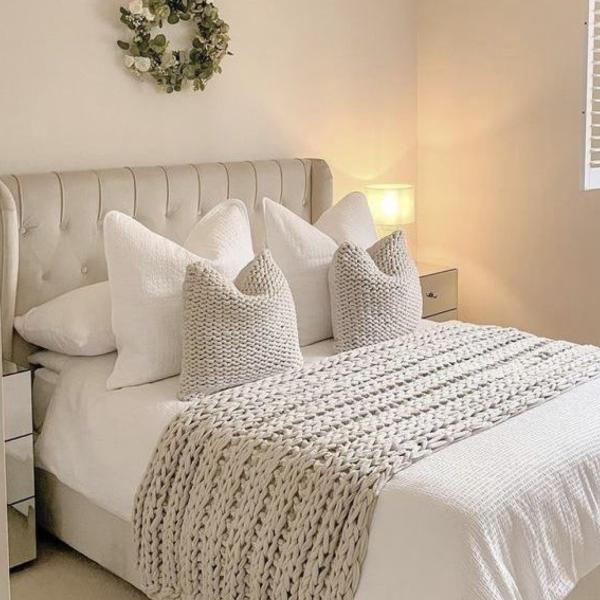 Handmade Crochet Bedspread & 2 Cushion Covers